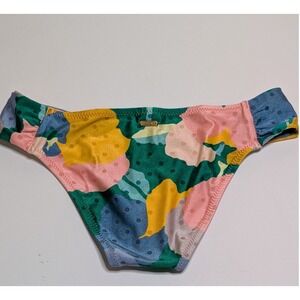 Volcom Womens Abstract Floral Polka Dot Bikini Bottoms Multicolor XS O2221809